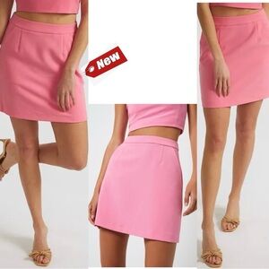 French Connection pink whisper short mini skirt pockets Sz 8 NWT